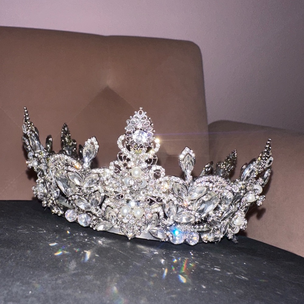 Bridal Crown with Swarovski & CZ crystals
